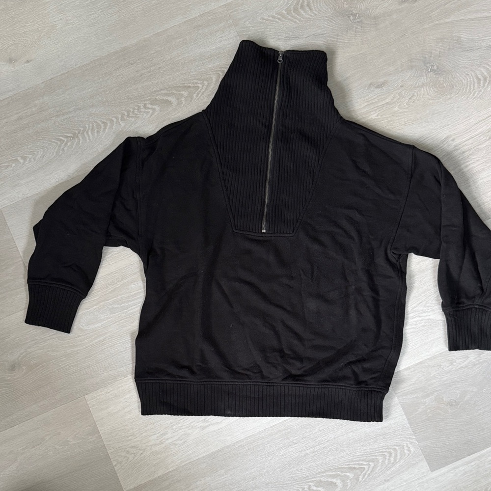 Quarter zip, cowl Neck Sweater